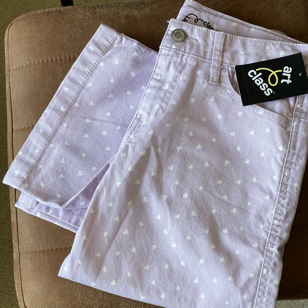Art Class Light Purple Heart Patterned Jeans